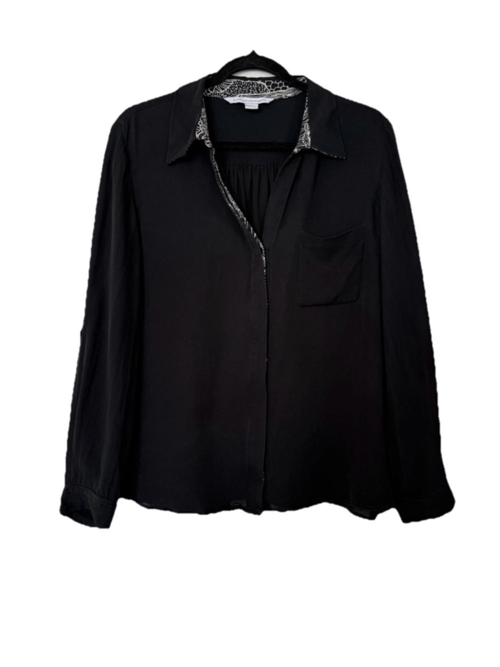 Diane von Furstenberg (DVF) "Lorelei" Long Sleeve Silk Blouse, Sz: 12